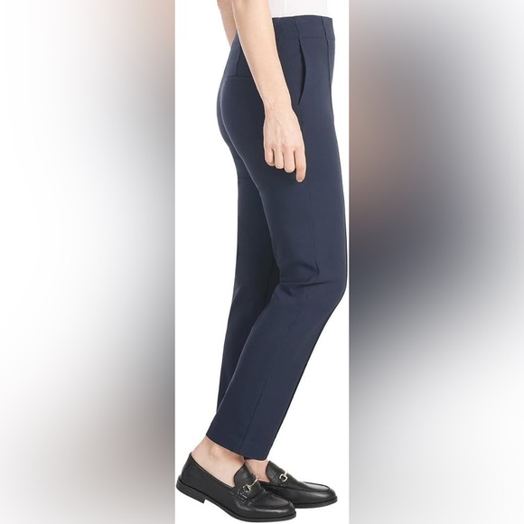 NWT Hilary Radley Women's Pull-On Mid Rise Slim Leg Pants Navy Blue size large - Picture 2 of 11